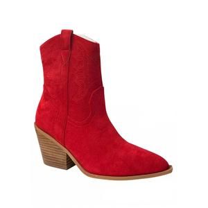 NEW CORKYS FOOTWEAR women's rowdy boots in red suede